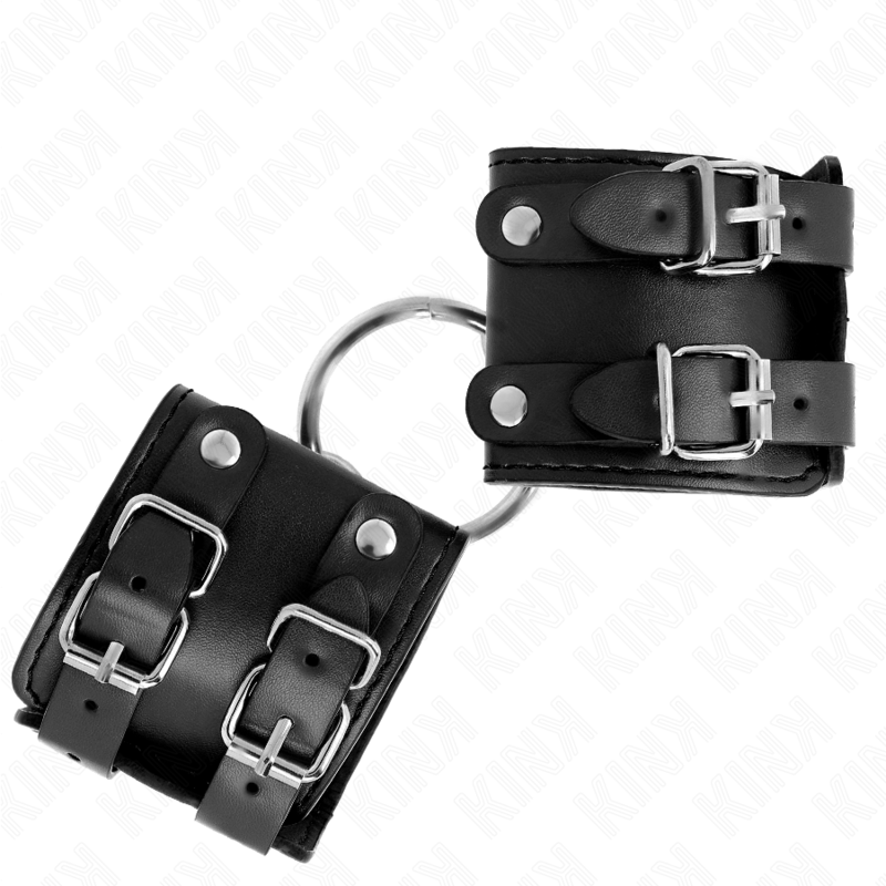 KINK - ESPOSAS FIJAS CON ANILLA Y TIRANTES AJUSTABLES NEGROS 17-22 CM X 6,5 CM