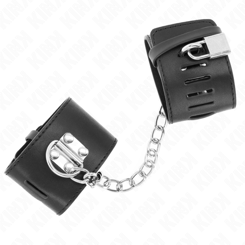 KINK - ESPOSAS FIJAS CON CADENA DE 30 CM Y CIERRE DE CANDADO NEGRO AJUSTABLE 16-23 CM X 5,5 CM