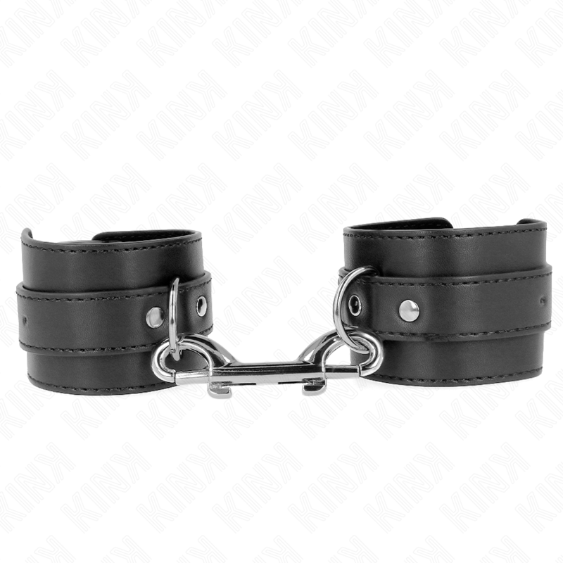 KINK - RESTRICCIONES PARA MUÑECAS - UNA FILA DE REMACHES Y HEBILLA NEGRA AJUSTABLE GRANDE 17-28 CM X 5 CM