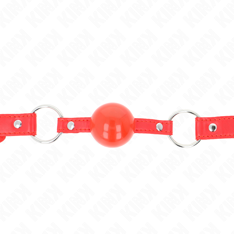 KINK - MORDAZA DE BOLA TPE DE 4 CM CON CIERRE ROJO 60 x 2 CM