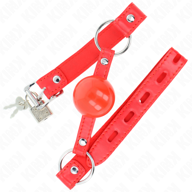 KINK - MORDAZA DE BOLA TPE DE 4 CM CON CIERRE ROJO 60 x 2 CM