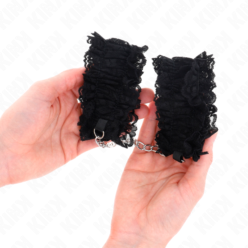KINK - SUJECIONES ELÁSTICAS PARA MUÑECAS DE ENCAJE NEGRO