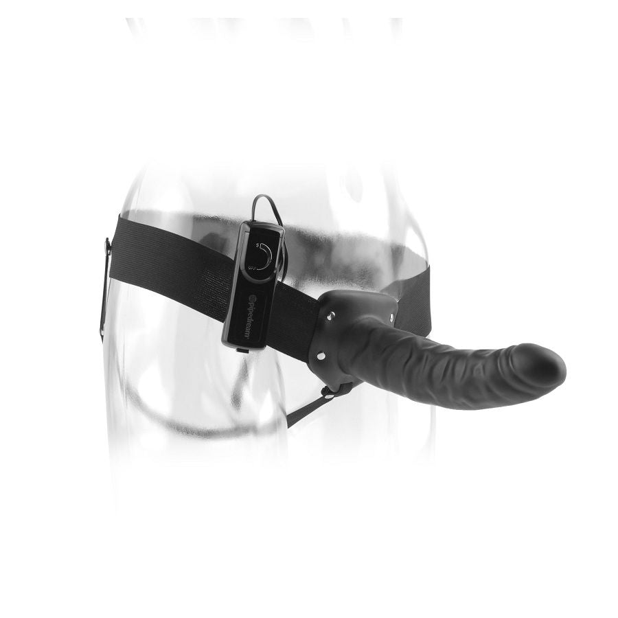 SERIE FETISH FANTASY - STRAP-ON VIBRADOR HUECO DE 19 CM NEGRO