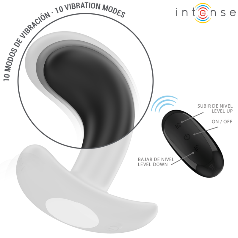INTENSE - PLUG ANAL CHANDLER 10 VIBRACIONES CONTROL REMOTO NEGRO