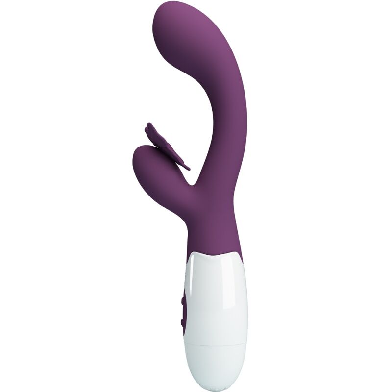 PRETTY LOVE - VIBRADOR CONEJITO BUTTERFLY KISS Y ESTIMULADOR DEL PUNTO G MORADO