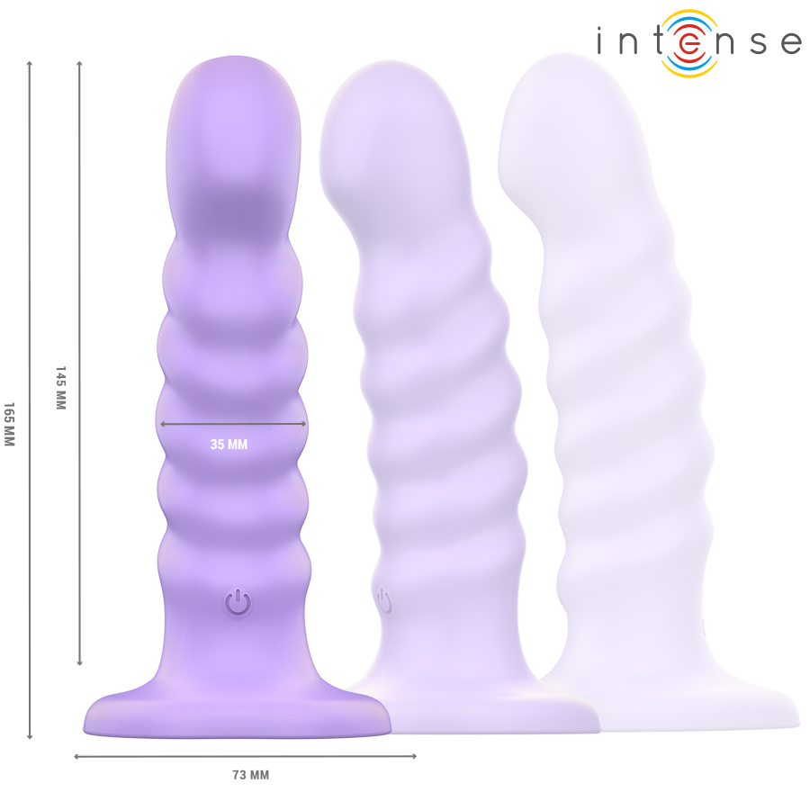 INTENSO - VIBRADOR BRENDA TALLA M DISEÑO ESPIRAL 10 VIBRACIONES CONTROL REMOTO MORADO