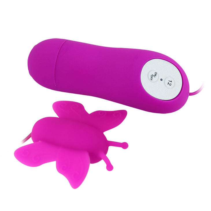 ESTIMULADOR DE CLÍTORIS LOVE EGGS BUTTERFLY 12 VELOCIDADES CONTROL REMOTO MORADO