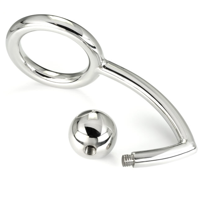 METAL HARD - ANILLO PARA PENE CON GANCHO ANAL INTRUDER 45MM