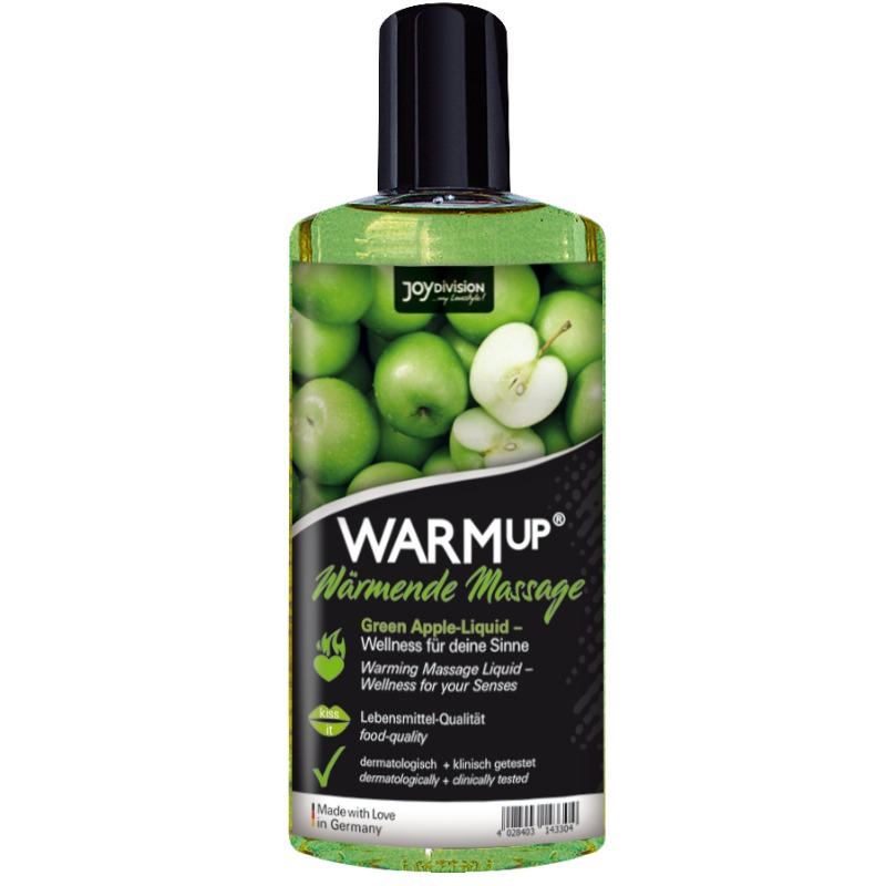JOYDIVISION WARMUP - ACEITE DE MASAJE DE CALENTAMIENTO DE MANZANA VERDE - 150 ML
