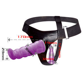 BAILE - ARNÉS ANAL Y VAGINAL FEMENINO GPOINT LILA 17 CM