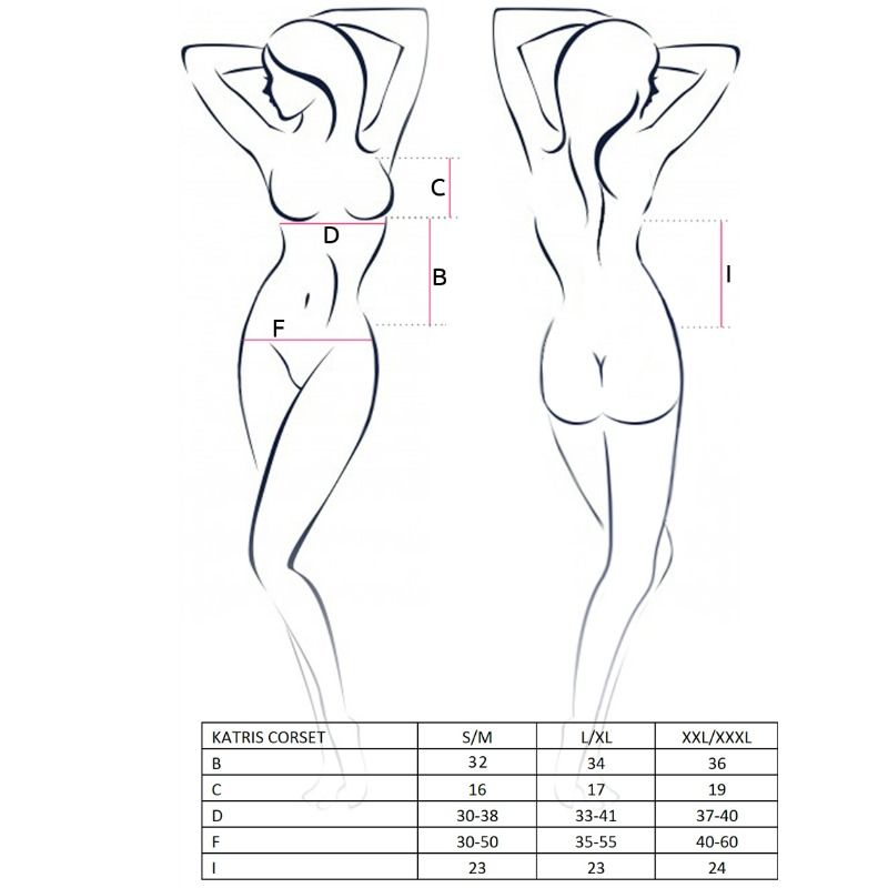 PASIÓN - CORSÉ NEGRO KATRISS PARA MUJER TALLA S/M