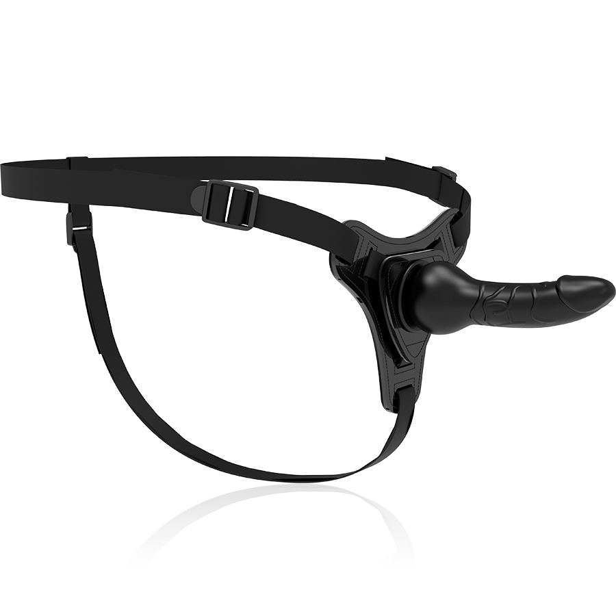 ARNÉS FETICHE SUBMISSIVE - SILICONA REALISTA NEGRA 16 CM