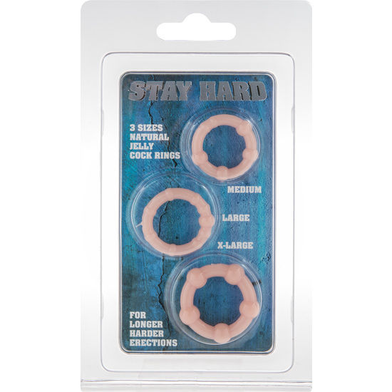 SIETE CREACIONES - SET DE TRES ANILLOS DE CUERO PARA EL PENE