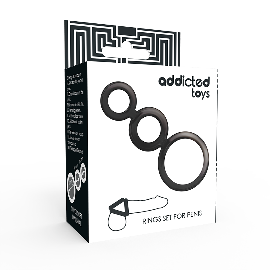 JUGUETES ADICTIVOS - SET DE ANILLOS - PARA PENE - AHUMADO