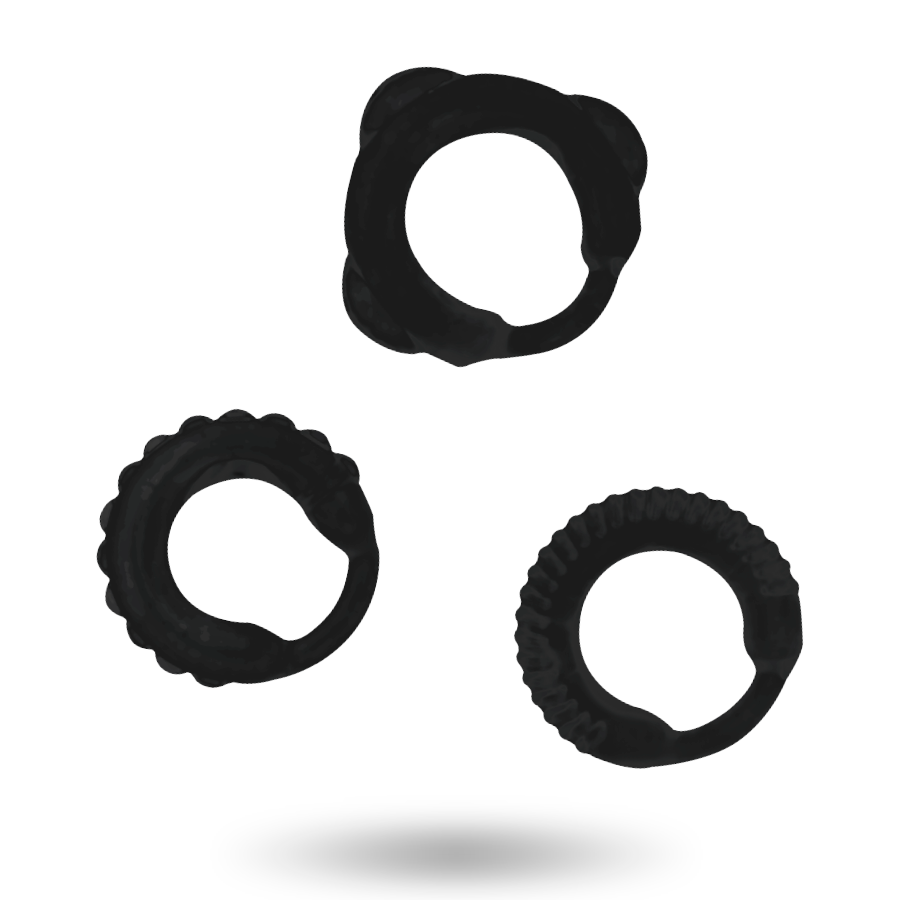 JUGUETES ADICTIVOS - JUEGO DE ANILLOS EN C - NEGRO
