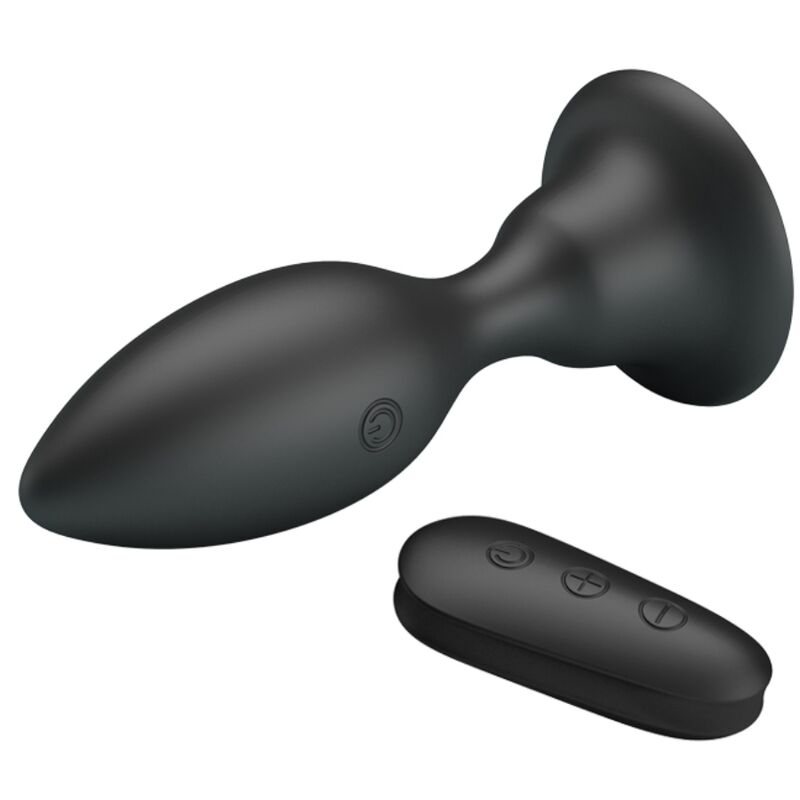 MR PLAY - PLUG ANAL NEGRO CON CONTROL REMOTO Y VIBRACIÓN