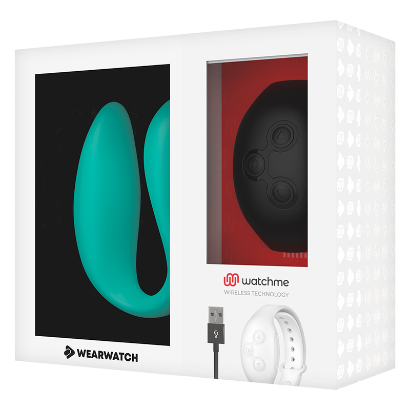 WEARWATCH - VIBRADOR DE TECNOLOGÍA DUAL WATCHME AQUAMARINE/JET