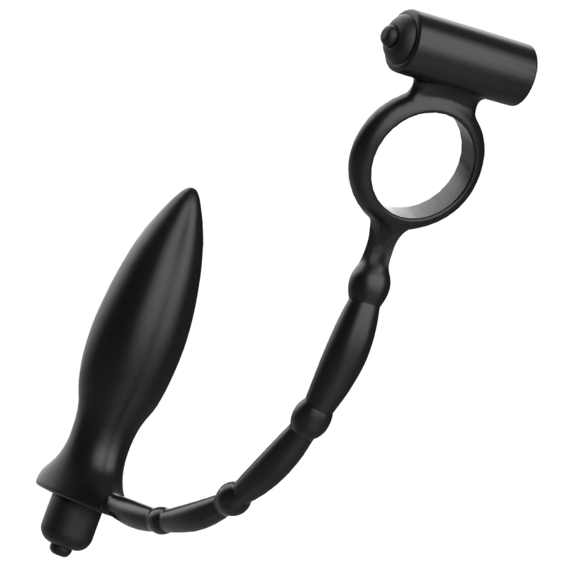 JUGUETES ADICTIVOS - PLUG ANAL CON ANILLO VIBRADOR