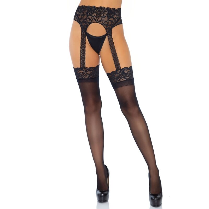 LEG AVENUE - MEDIAS OPACAS CON LIGUERO TALLA ÚNICA