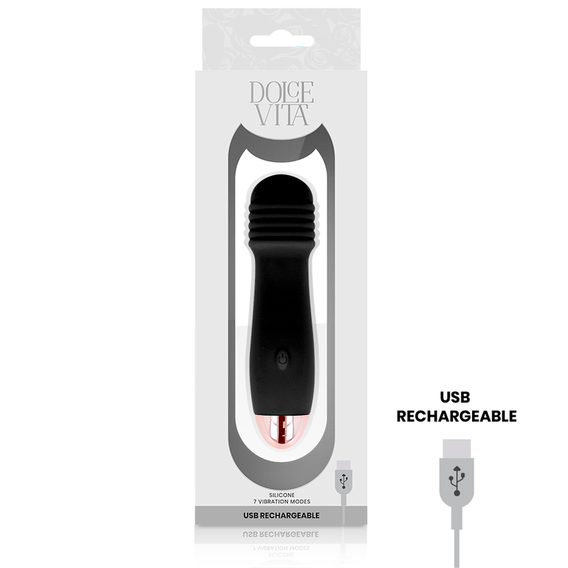 VIBRADOR RECARREGÁVEL TRÊS PRETO 7 VELOCIDADE