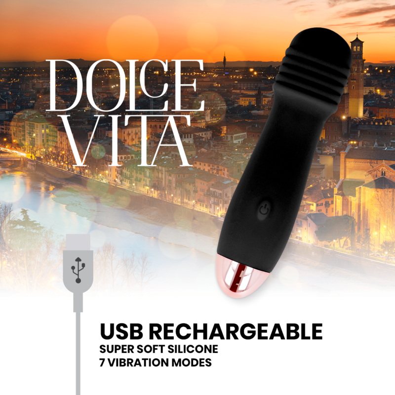 VIBRADOR RECARREGÁVEL TRÊS PRETO 7 VELOCIDADE
