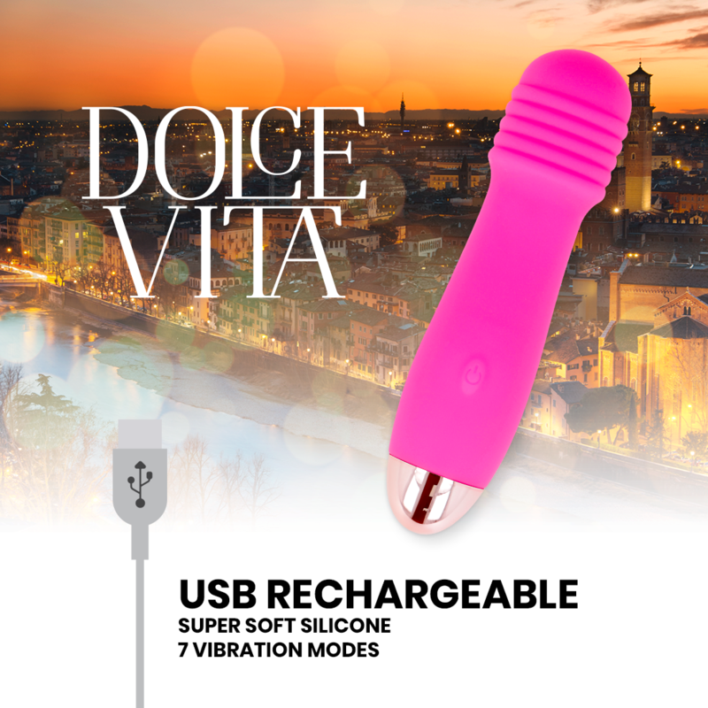 VIBRADOR RECARGABLE PINK 7 DE TRES VELOCIDADES