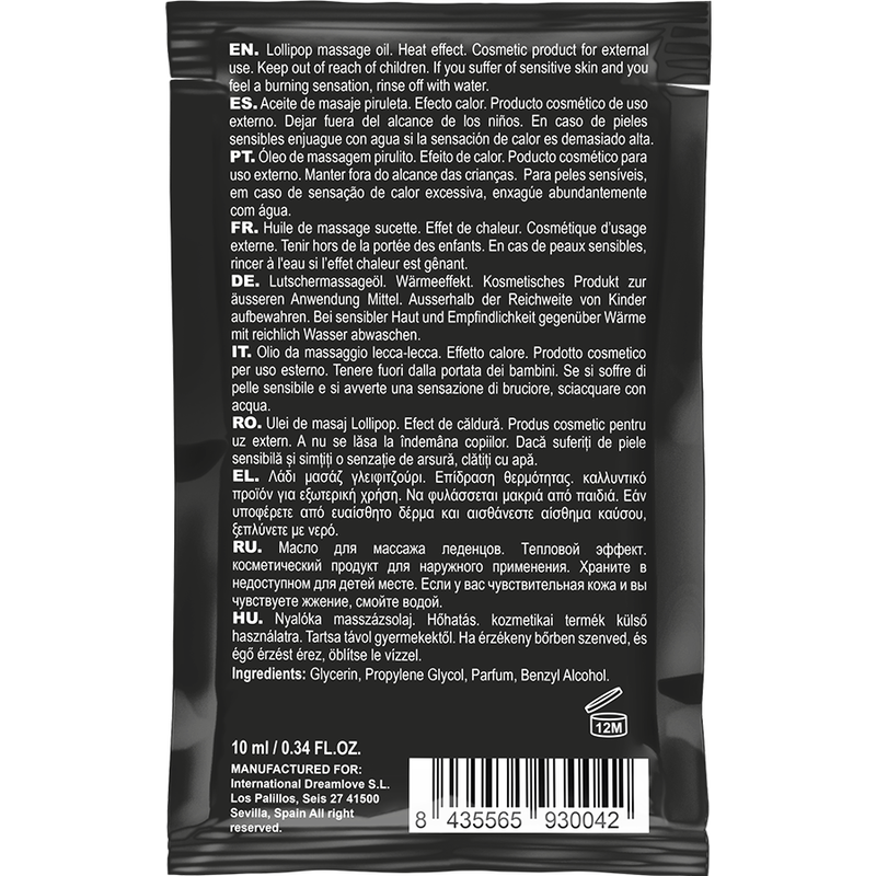 COQUETTE CHIC DESIRE - ACEITE DE MASAJE DE BOLSILLO BESABLE CON EFECTO CALOR DE PIRULETA 10 ML