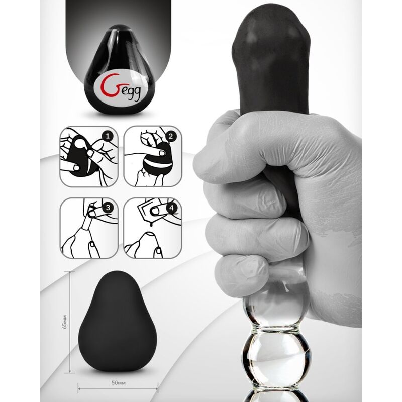 G-VIBE - MASTURBADOR REUTILIZABLE TEXTURIZADO HUEVO NEGRO
