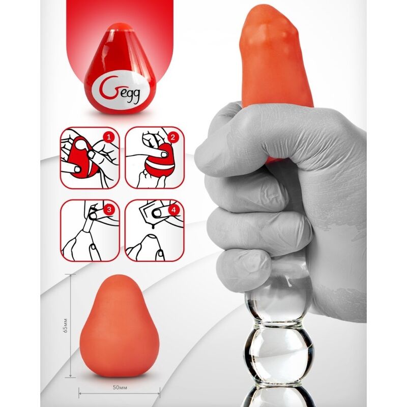 G-VIBE - MASTURBADOR TEXTURIZADO REUTILIZABLE HUEVO ROJO