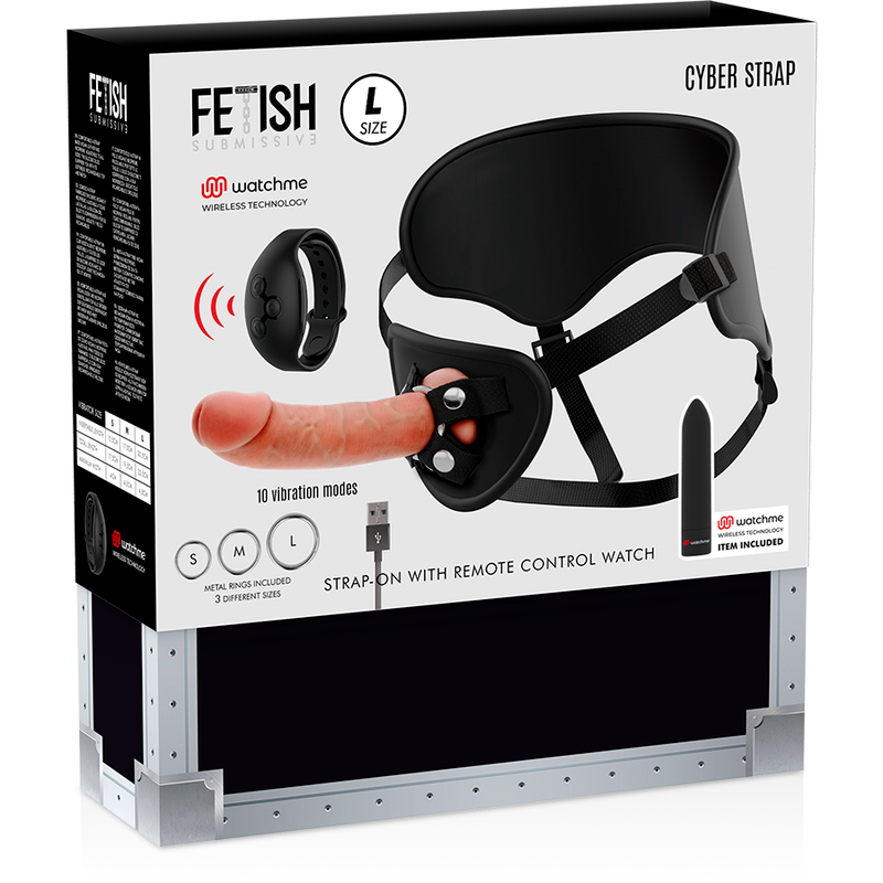 ARNÉS CIBERFETISH SUBMISSIVE CON DILDO Y BALA CONTROL REMOTO TECNOLOGÍA WATCHME L