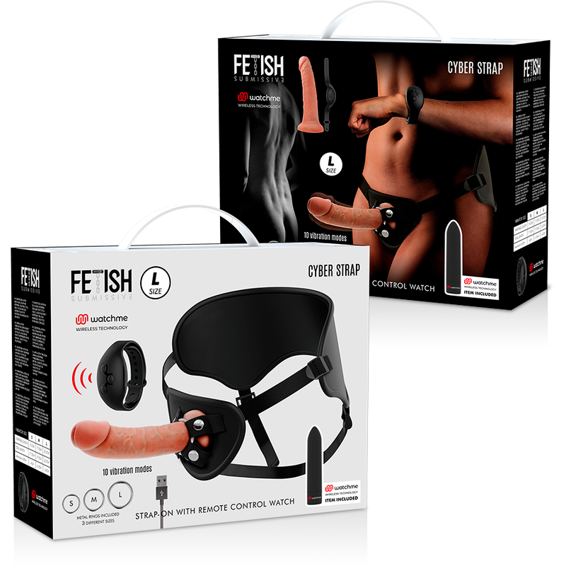 ARNÉS CIBERFETISH SUBMISSIVE CON DILDO Y BALA CONTROL REMOTO TECNOLOGÍA WATCHME L