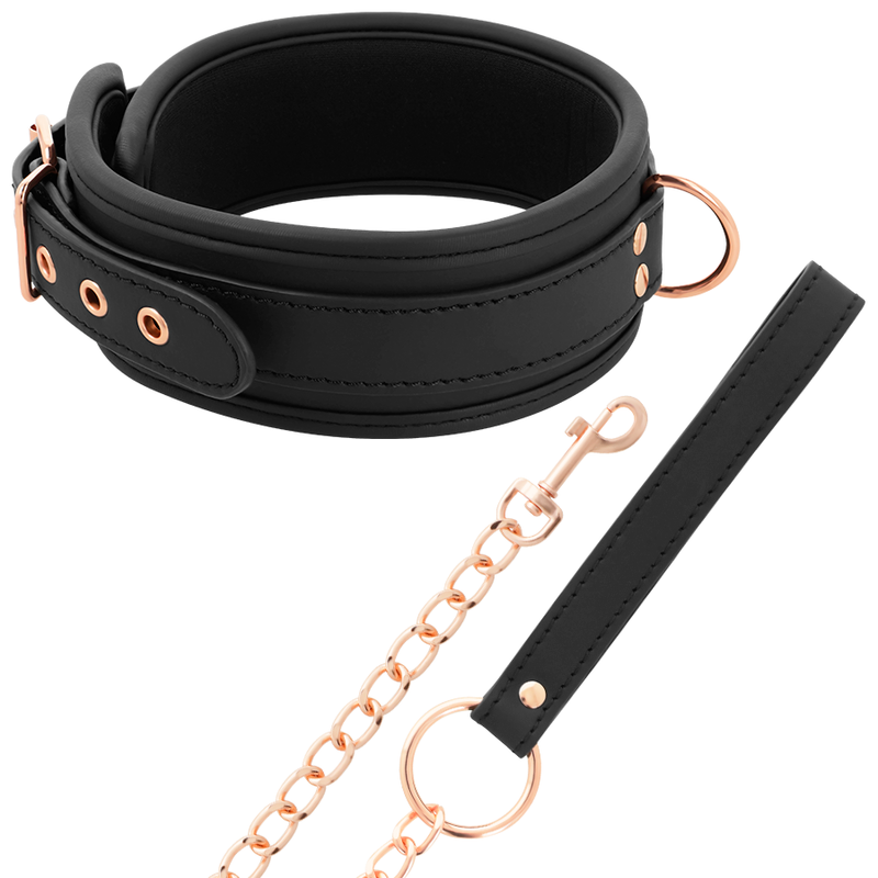 COQUETTE CHIC DESIRE - COLLAR FANTASÍA DE CUERO VEGANO CON FORRO Y ASA DE NEOPRENO