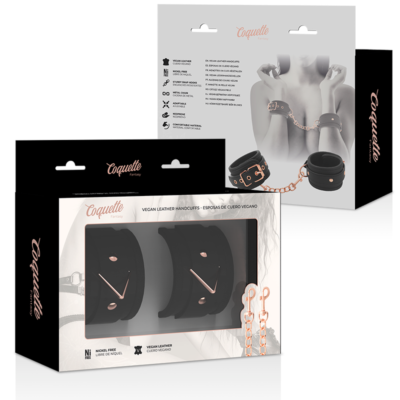 COQUETTE CHIC DESIRE - ESPOSAS FANTASÍA DE CUERO VEGANO CON FORRO DE NOPRENE