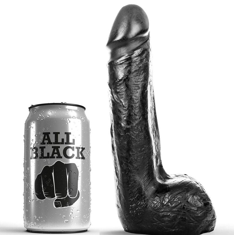 ALL BLACK - DILDO REALISTA NEGRO SUAVE 20 CM