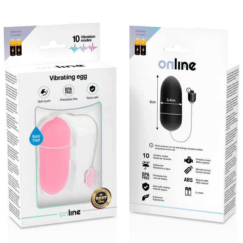 ONLINE - HUEVO VIBRADOR ROSA IMPERMEABLE