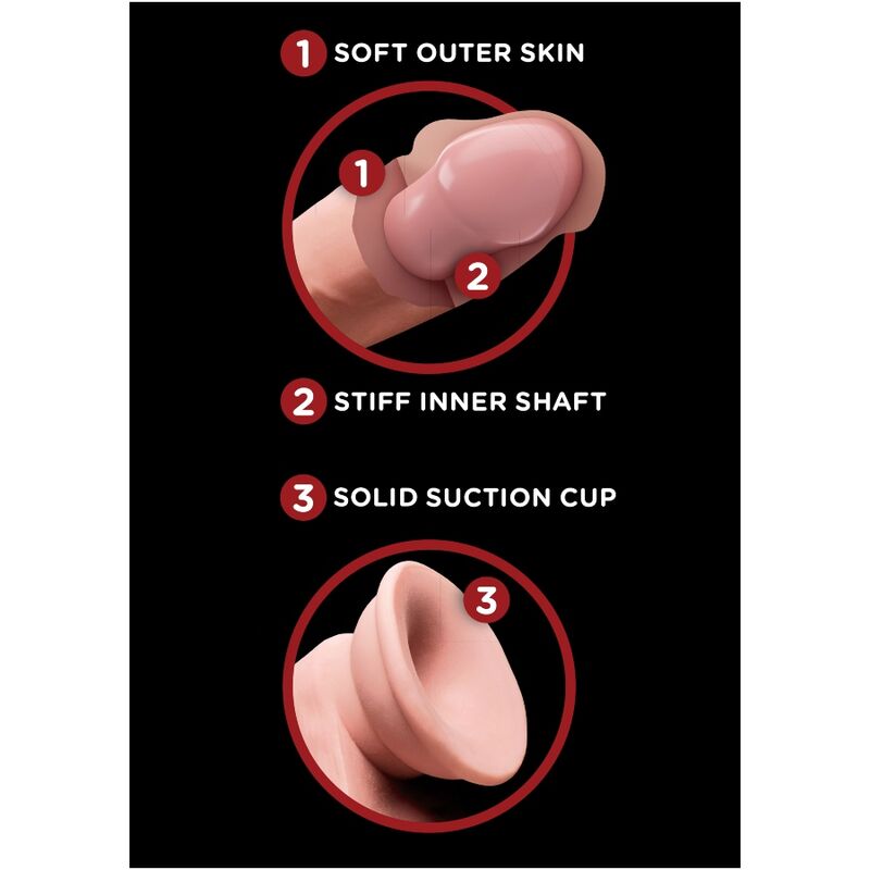 KING COCK - PLUS DILDO 3D BOLAS OSCILANTES 15,2 CM PIEL CLARA