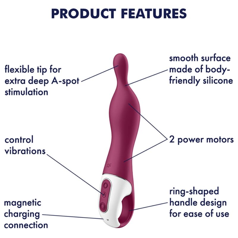 SATISFYER - INCREÍBLE VIBRADOR ASPOT BERRY DE 1 ACEITE