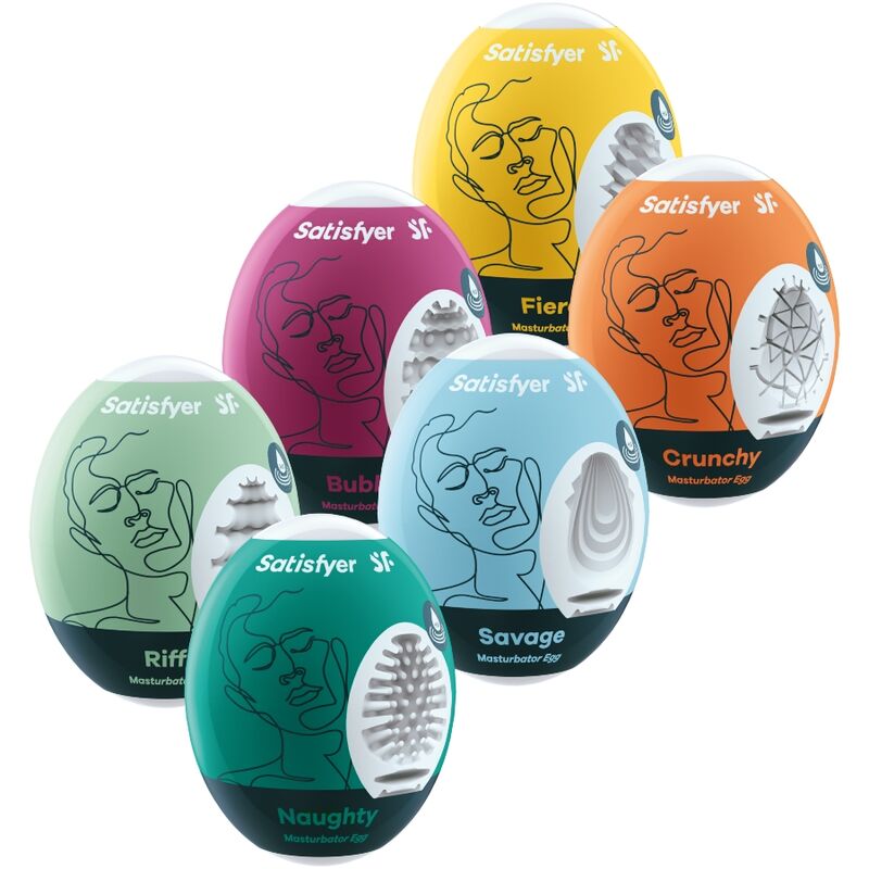SATISFYER - SET DE HUEVOS MASTURBADORES 6 UNIDADES