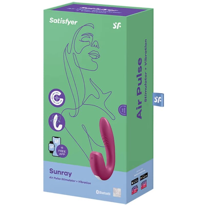 SATISFYER - ESTIMULADOR Y VIBRADOR SUNRAY RED APP