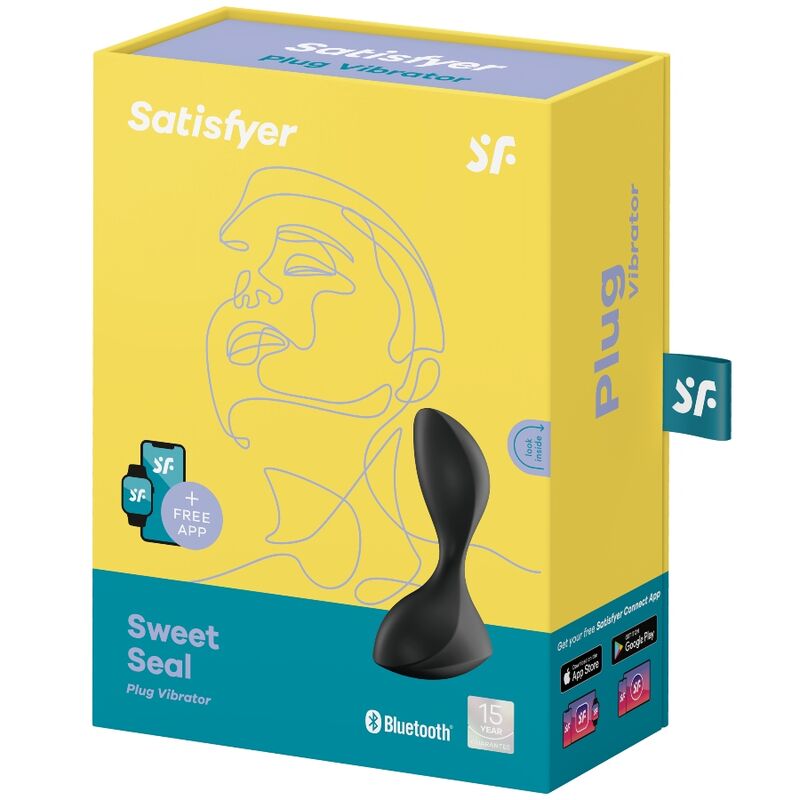 SATISFYER - PLUG VIBRADOR SWEET SEAL APP NEGRO