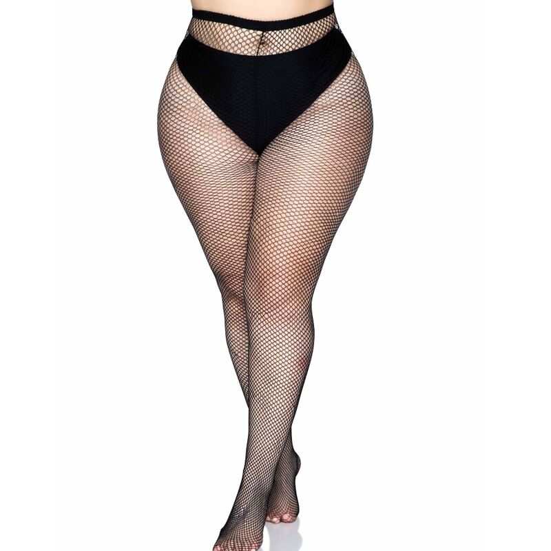 LEG AVENUE - MALLAS CON COSTURA TRASERA - NEGRAS, TALLA GRANDE