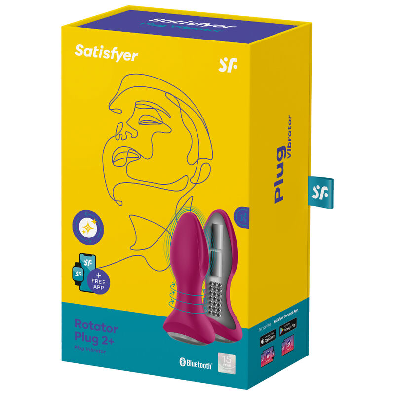 SATISFYER - PLUG ROTATOR 2+ VIBRADOR CON APLICACIÓN NEGRO