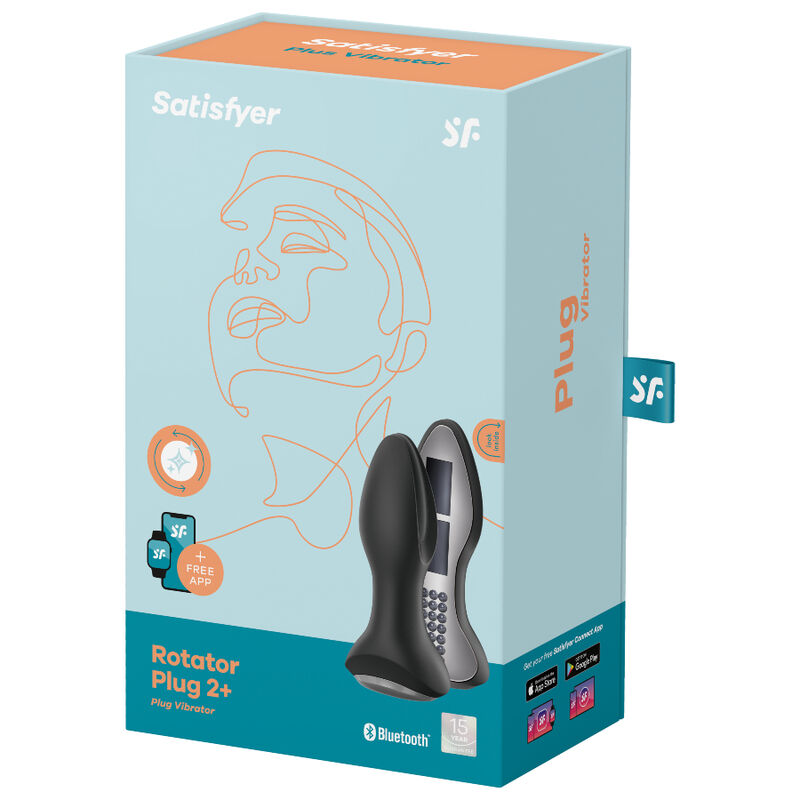 SATISFYER - PLUG ROTATOR 2+ VIBRADOR CON APLICACIÓN NEGRO