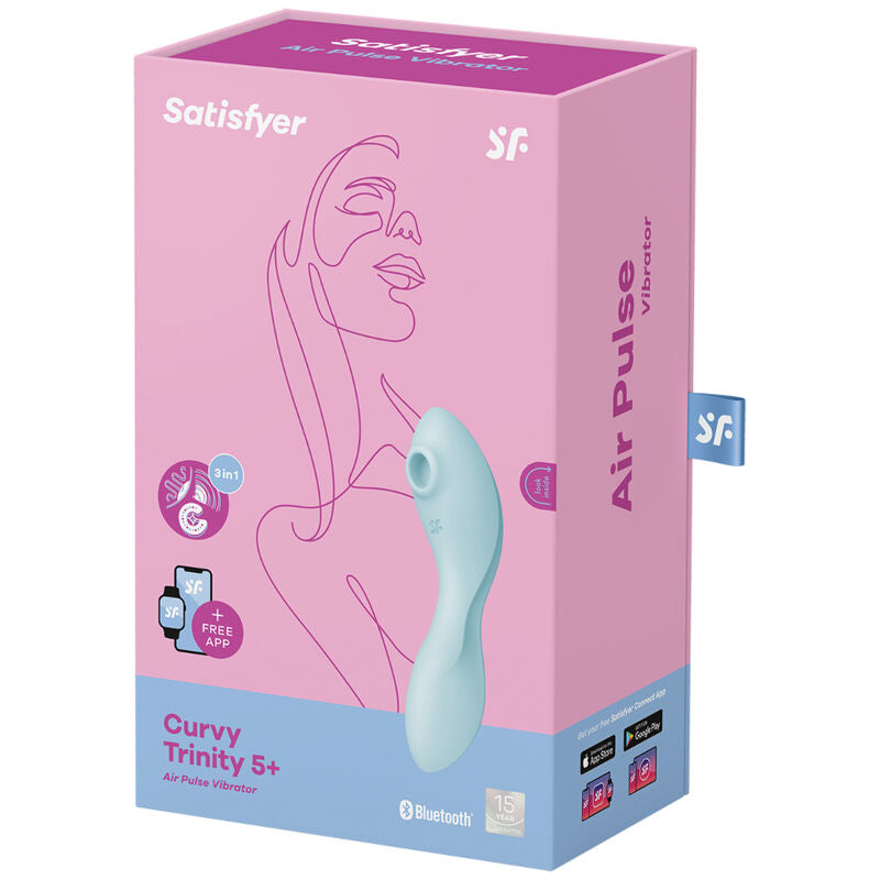 SATISFYER - CURVY TRINITY 5 ESTIMULADOR Y VIBRADOR DE PULSOS DE AIRE APLICADO BLANCO