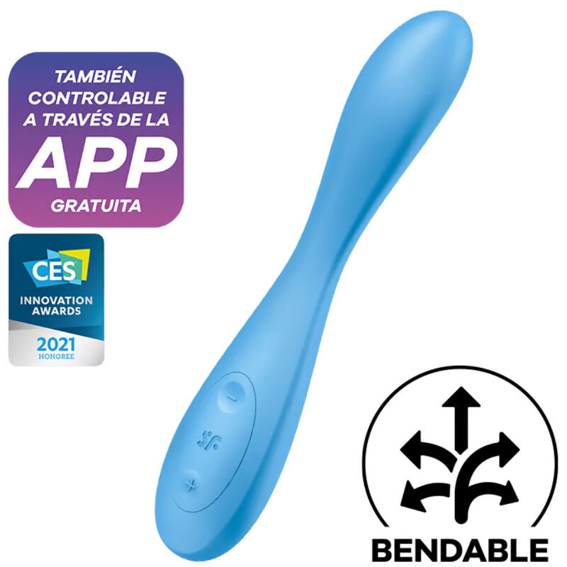 SATISFYER - MULTIVIBRADOR G-SPOT FLEX 4+ APP AZUL