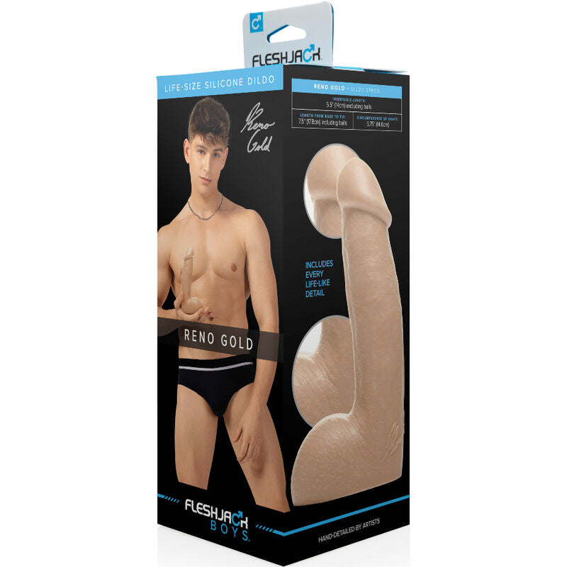 FLESHJACK - DILDO RENO DORADO 19 CM
