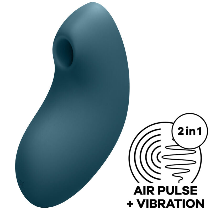 SATISFYER - ESTIMULADOR Y VIBRADOR DE PULSACIONES DE AIRE VULVA LOVER 2 AZUL