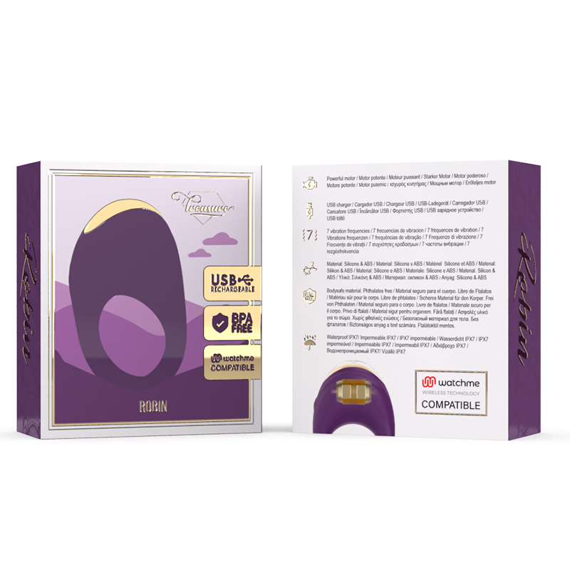 TESORO - ANILLO VIBRADOR ROBIN TECNOLOGÍA INALÁMBRICA WATCHME COMPATIBLE