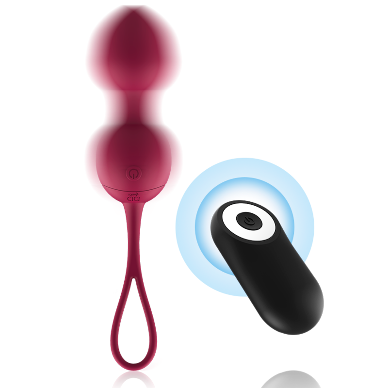 CICI BEAUTY - CONTROL REMOTO DE SILICONA PREMIUM 3 PERLAS VIBRATORIAS KEGEL