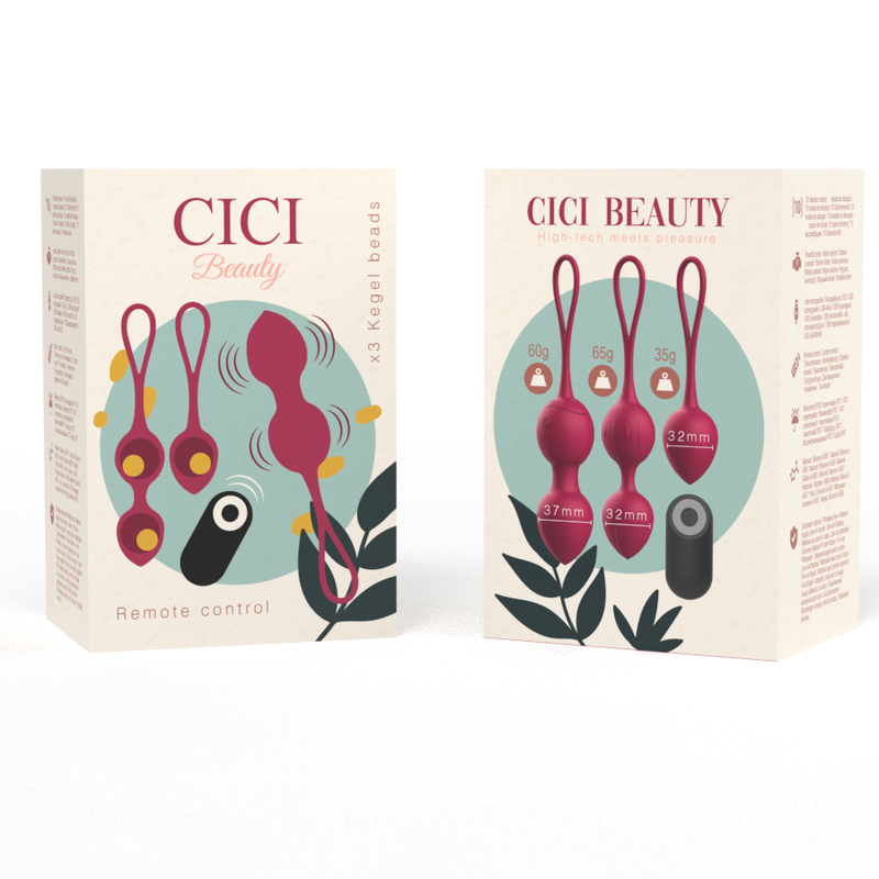 CICI BEAUTY - CONTROL REMOTO DE SILICONA PREMIUM 3 PERLAS VIBRATORIAS KEGEL